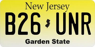 NJ license plate B26UNR