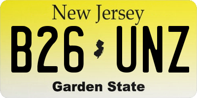 NJ license plate B26UNZ