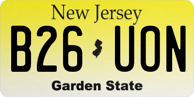 NJ license plate B26UON