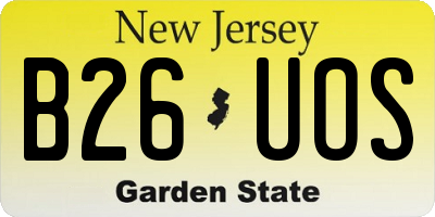 NJ license plate B26UOS