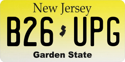 NJ license plate B26UPG