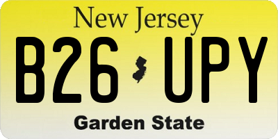 NJ license plate B26UPY