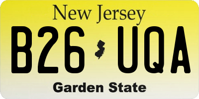 NJ license plate B26UQA