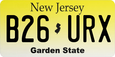 NJ license plate B26URX