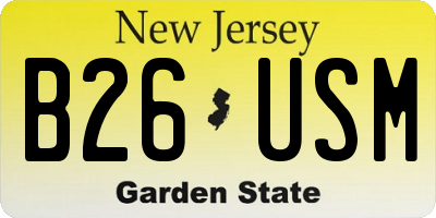 NJ license plate B26USM