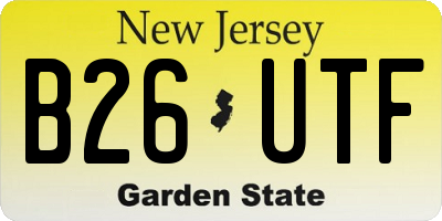 NJ license plate B26UTF
