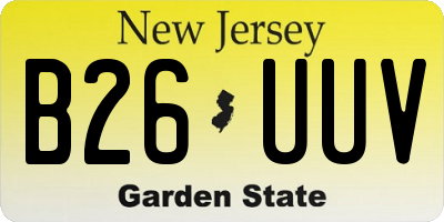 NJ license plate B26UUV