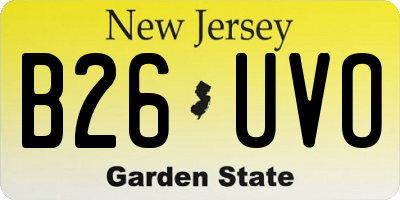 NJ license plate B26UVO