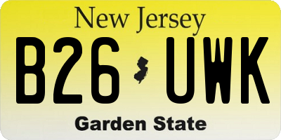 NJ license plate B26UWK