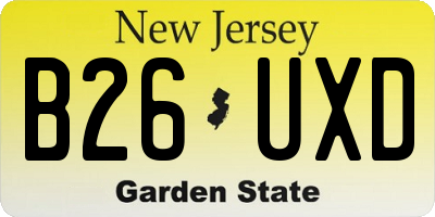 NJ license plate B26UXD