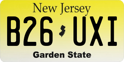 NJ license plate B26UXI