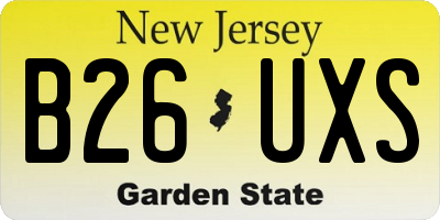 NJ license plate B26UXS