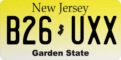 NJ license plate B26UXX