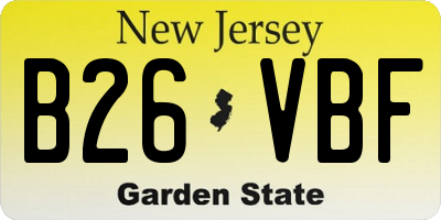 NJ license plate B26VBF