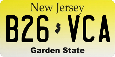 NJ license plate B26VCA