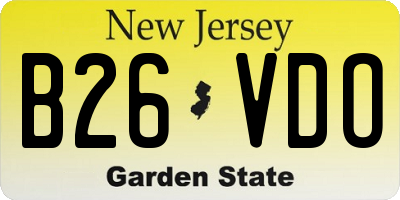 NJ license plate B26VDO