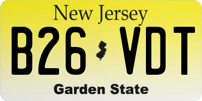 NJ license plate B26VDT