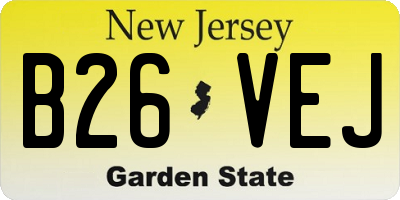 NJ license plate B26VEJ