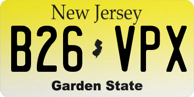 NJ license plate B26VPX