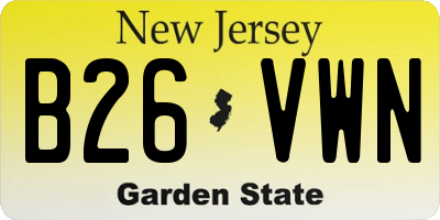 NJ license plate B26VWN