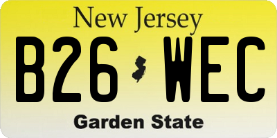 NJ license plate B26WEC