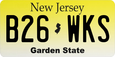 NJ license plate B26WKS