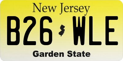 NJ license plate B26WLE