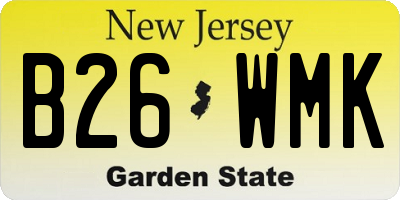 NJ license plate B26WMK