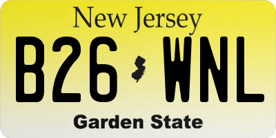 NJ license plate B26WNL