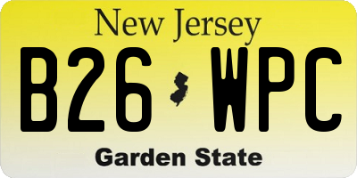 NJ license plate B26WPC
