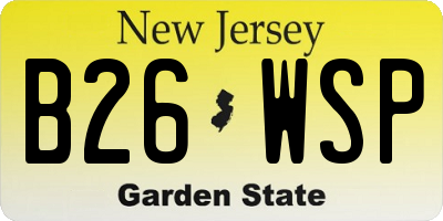 NJ license plate B26WSP