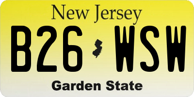NJ license plate B26WSW