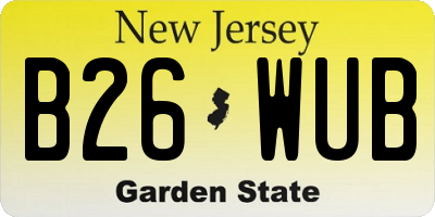 NJ license plate B26WUB