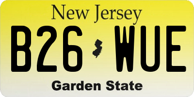 NJ license plate B26WUE