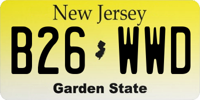 NJ license plate B26WWD