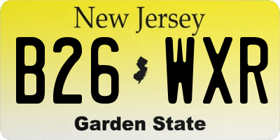 NJ license plate B26WXR