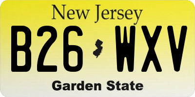 NJ license plate B26WXV