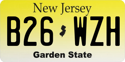 NJ license plate B26WZH