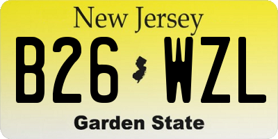 NJ license plate B26WZL