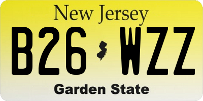 NJ license plate B26WZZ
