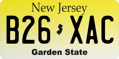 NJ license plate B26XAC