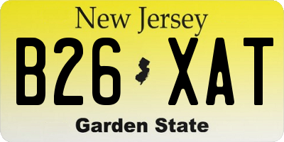 NJ license plate B26XAT