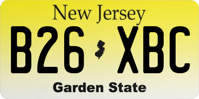 NJ license plate B26XBC