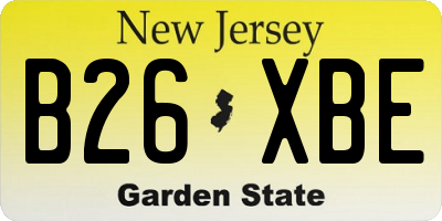 NJ license plate B26XBE