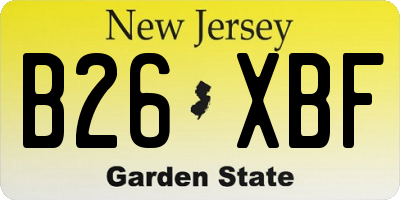 NJ license plate B26XBF