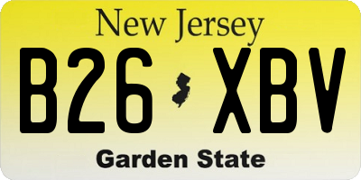 NJ license plate B26XBV