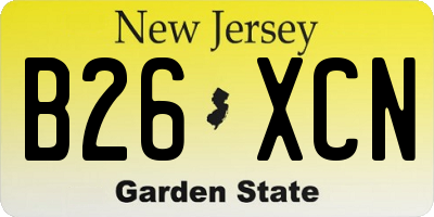 NJ license plate B26XCN