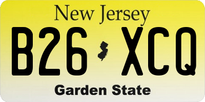 NJ license plate B26XCQ