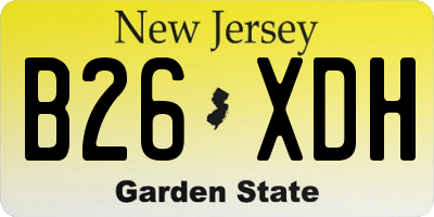 NJ license plate B26XDH