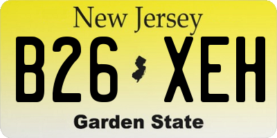 NJ license plate B26XEH
